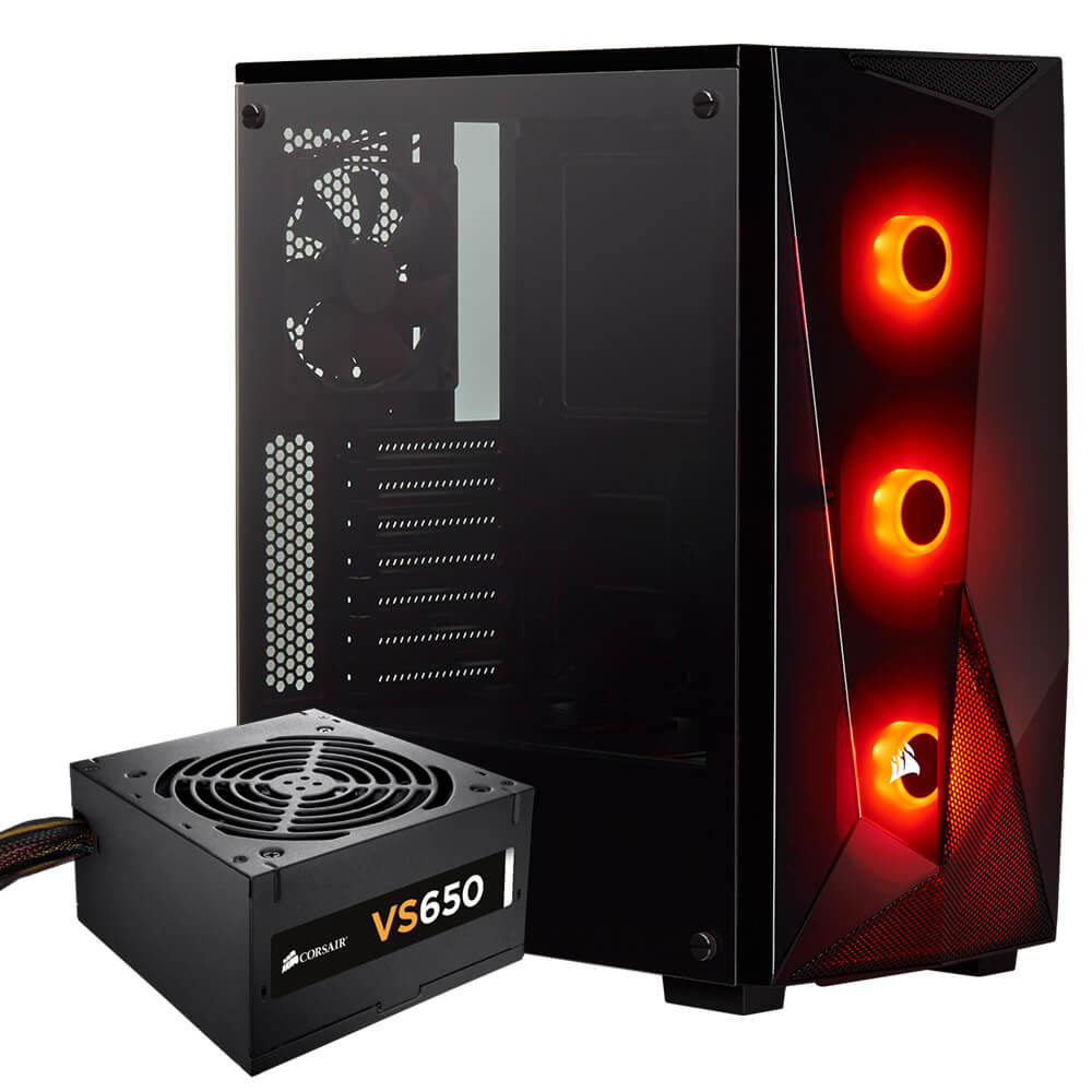 Gabinete Corsair Spec-Delta RGB + VS650 Negro, USB 3.0, Audio HD, Cristal Templado, 650W 80 Plus - CC-9020123-NA