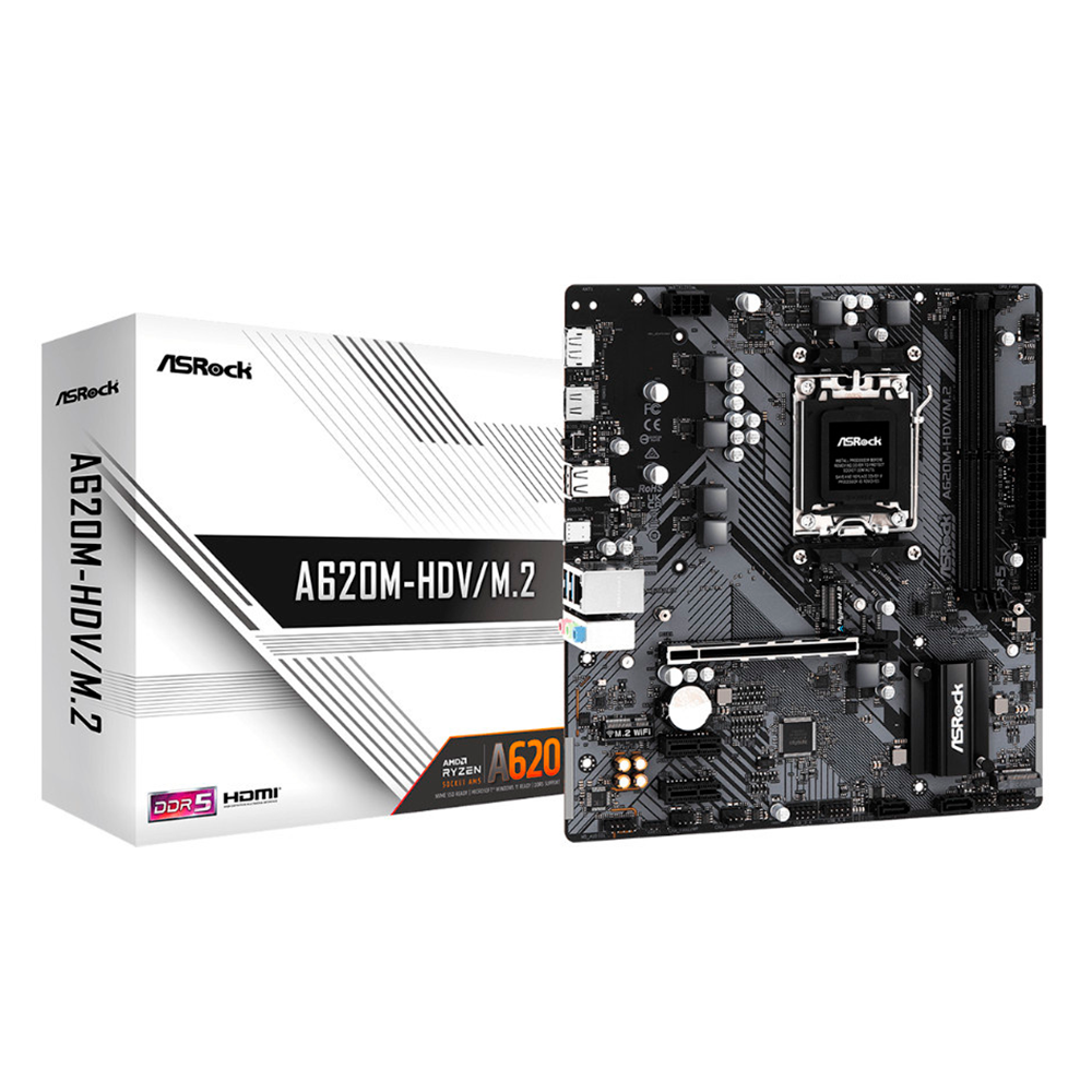 Tarjeta Madre ASRock Micro-ATX A620M-HDV/M.2, Socket AM5, AMD A620, HDMI, Up To 96GB DDR5, ASROCK A620M-HDV/M.2 - Image 4