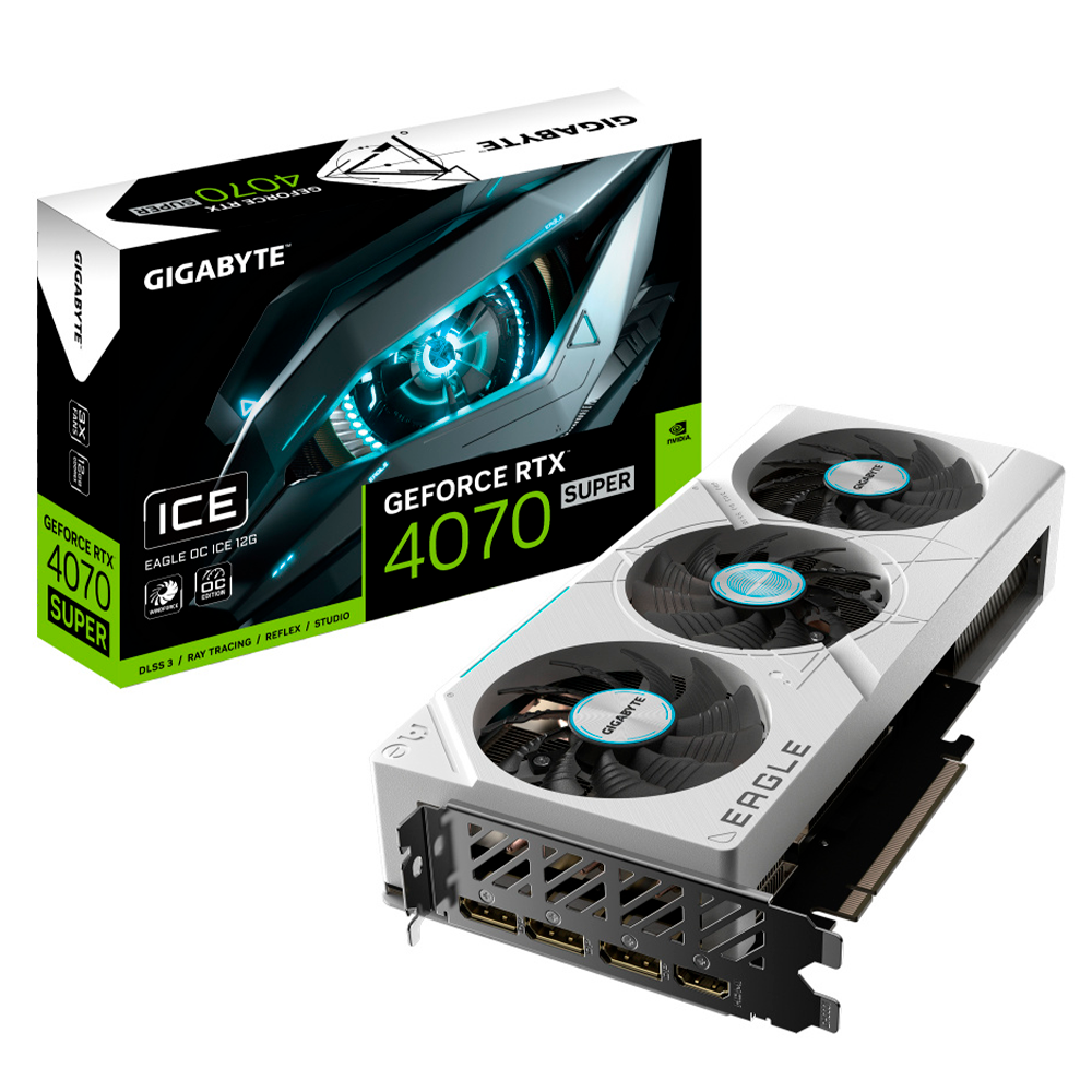 Tarjeta de Video Gigabyte NVIDIA GeForce RTX 4070 SUPER EAGLE OC ICE, 12GB, 192-bit GDDR6X, PCI Express 4.0, GV-N407SEAGLEOC ICE-12GD