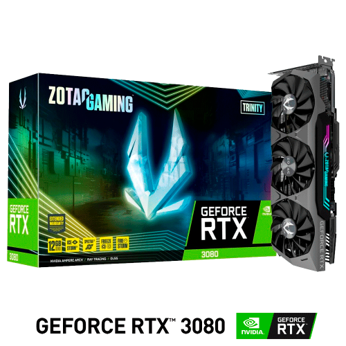 Tarjeta de Video Nvidia GeForce RTX 3080 12GB, Zotac TRINITY LHR, ZT-A30820D-10PLHR, 2 AÑOS DE GARANTIA NACIONAL