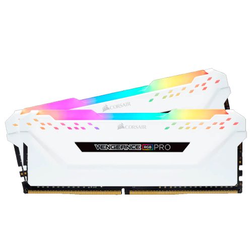 Memoria RAM DDR4 16GB 3200MHz Corsair Vengeance RGB PRO 2x8GB, Blancas, CMW16GX4M2C3200C16W /MAX. 1 X CLIENTE