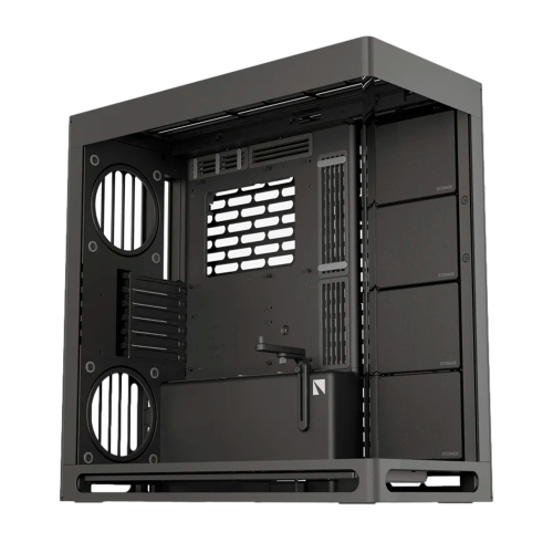 Gabinete Gamer Aerocool HS 420, Mid-Tower, Cristal Templado, Diseño Híbrido, USB 3.2, Sin Fuente, Negro, HS 420 BASE EDITION BLACK
