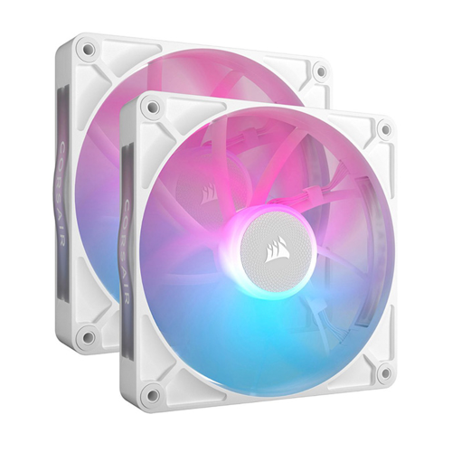 Ventilador Corsair iCUE LINK RX140 RGB, 140mm, 300 RPM-1700RPM, Blanco, 2 Piezas, CO-9051024-WW