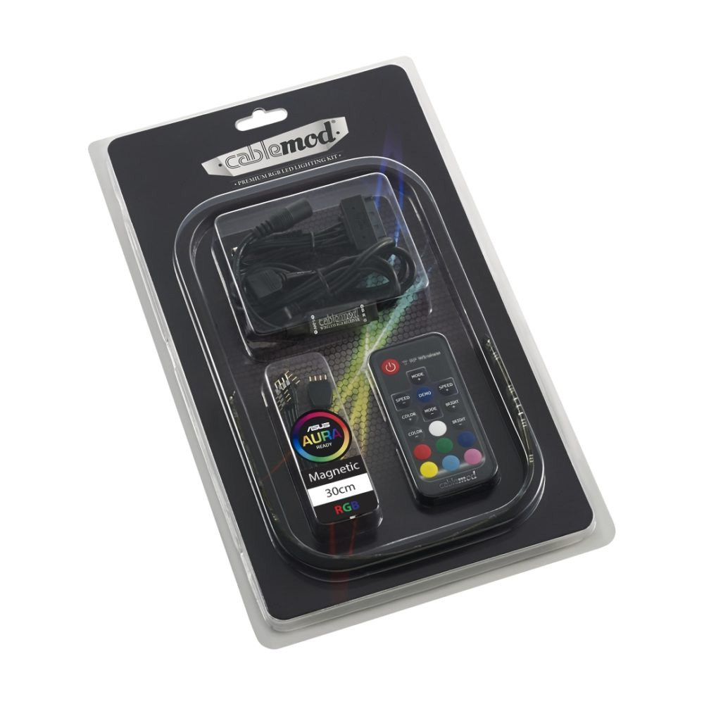 Kit de Iluminación RGB con Aura Sync, Tira 30cm + Control y Adaptador RGB, CableMod CM-LED-15-M30KRGB-RK - Image 6