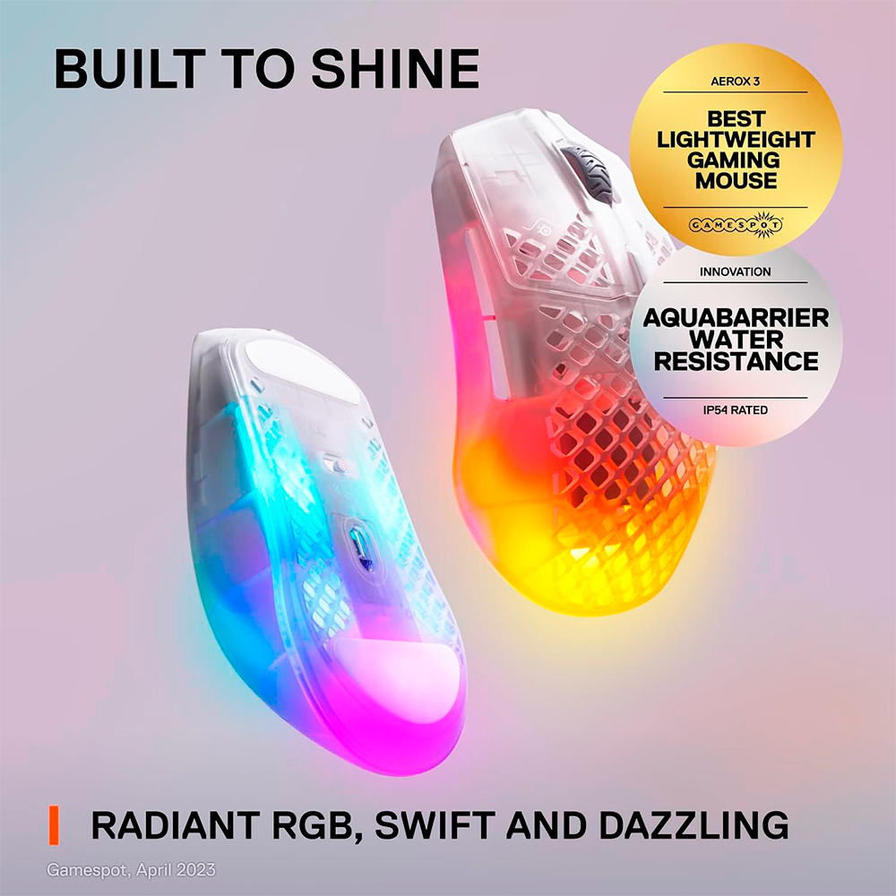 Mouse Gamer SteelSeries Aerox 3 Wireless Ghost, Inalámbrico, Sensor SteelSeries TrueMove Core, Óptico, 62610/ SS%OFF, INCLUYE MOUSEPAD STEELSERIES DE REGALO, NAVSTEEL - Image 2