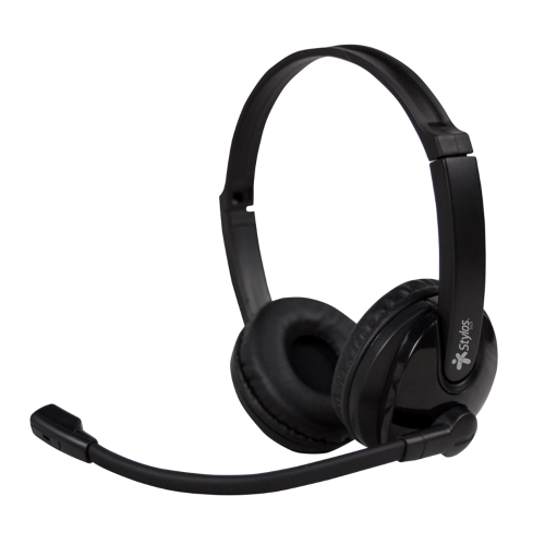 Diadema Con Micrófono Stylos STSHCC1B, Call Center, 3.5mm, Retráctil, Ergonómica, STSHCC1B