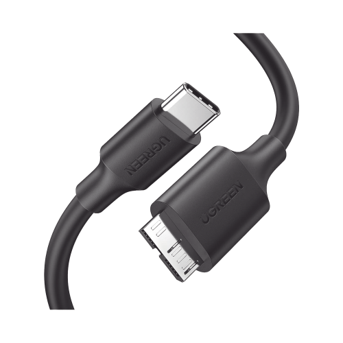 UGREEN 20103 Cable USB Tipo C 3.0 a Micro Tipo B | 1m |Carga Rápida | 5 Gbps | Transferencia de Datos | Blindaje Interior Múltiple | Compatible con Disco Duro Externo, Portátiles, Seagate, Nikon, Canon.