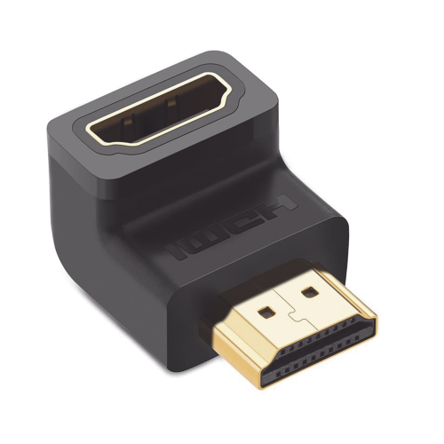 UGREEN 20109 Adaptador HDMI de 90 Grados Macho a Hembra, Hacia Abajo, HDMI 2.0 4K@60Hz, Proporciona Flexibilidad Sin Doblar los Cables HDMI