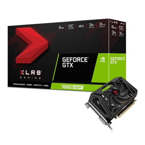 Tarjeta de video NVIDIA GeForce GTX 1660 Super 6GB GDDR6, PNY XLR8 Gaming, HDMI, DP, DVI, VCG16606SSFPPB-O, 3 AÑOS DE GARANTIA NACIONAL