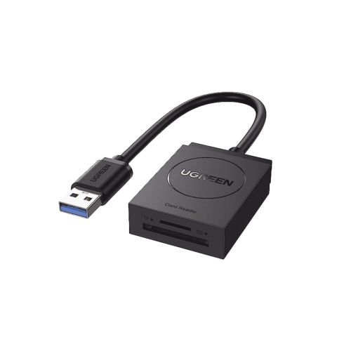 UGREEN 20250 Lector de tarjetas USB-A 3.0 a MicroSD (TF), SD | 5Gbps | Soporta hasta 2TB | Soporta Windows/Mac OS/Linux/Android | Lectura de Tarjetas Simultánea | No Requiere Controlador | Cable de 15cm.