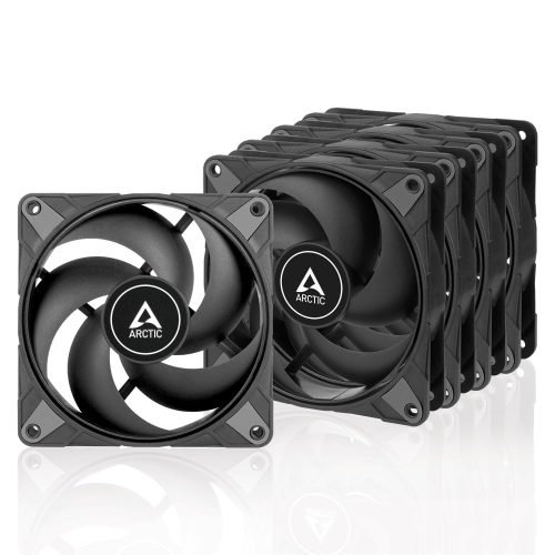 Ventilador ARCTIC P12 Max (paquete de 5), 120mm, De alto rendimiento, 200-3300RPM, Optimizado para la presión estática, Negro, ACFAN00289A