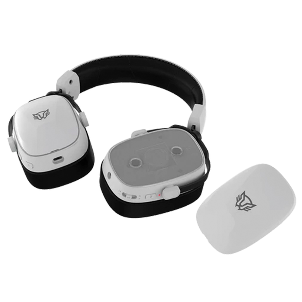 Audifonos Gamer Inalambricos Aeon 3 HS1100 Over Ear + Bluetooth V5.4 + 2.4 MHz + Aux + Bocinas 50 mm + Mic Desmontable, Sonido 7.1 + Compatible con PC + Dispositivos móviles + Consolas, Recargables + RGB, Legend Blanco, BR-938518 - Image 6