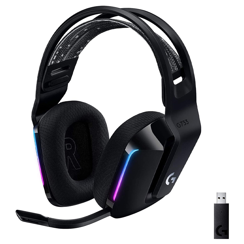 Diadema Gamer Logitech G733 Lightspeed Wireless RGB/ Microfono, RGB Lightsync/ Black - 981-000863