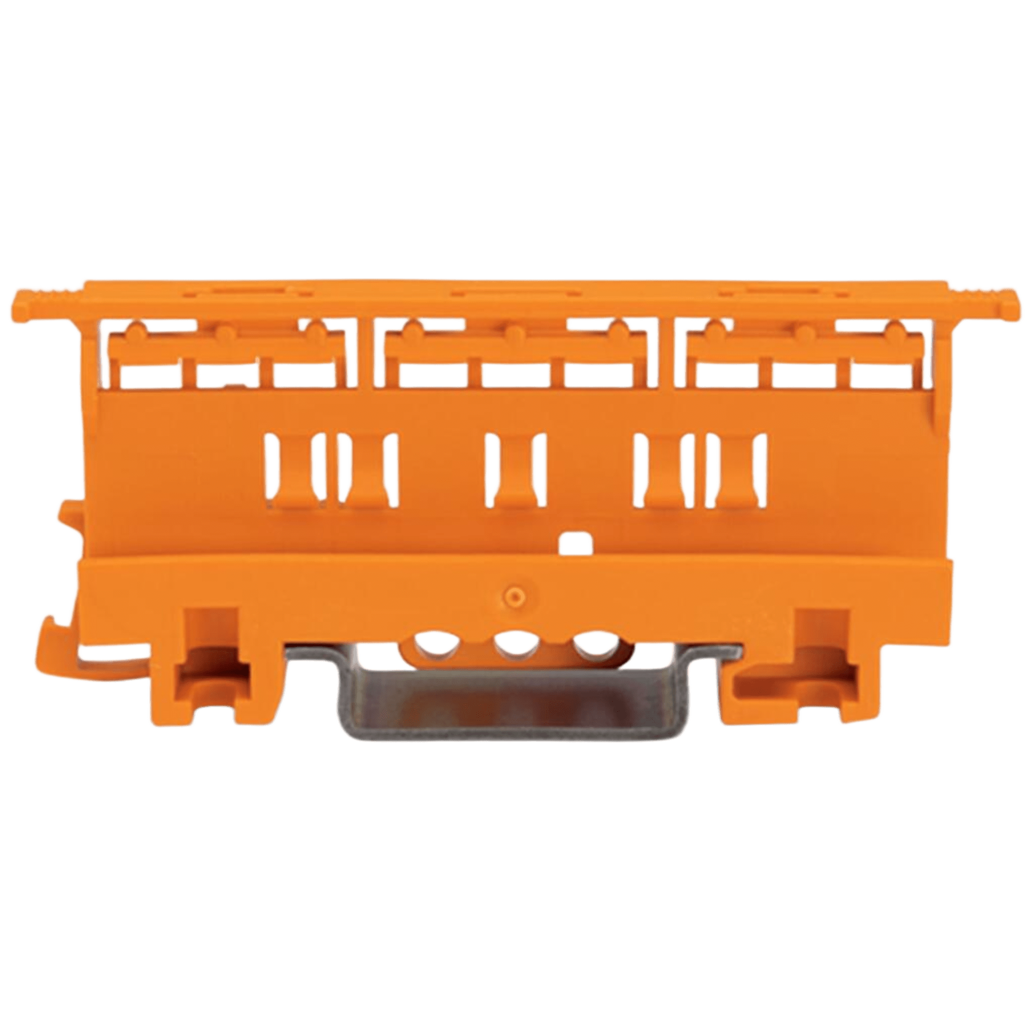 WAGO 221-510 Adaptador de Fijación Serie 221, 6 mm², Para Montaje Sobre Carril DIN-35 y Montaje Atornillado, Color Naranja, Aislamiento Poliamida, Clase de Inflamabilidad UL 94 V0
