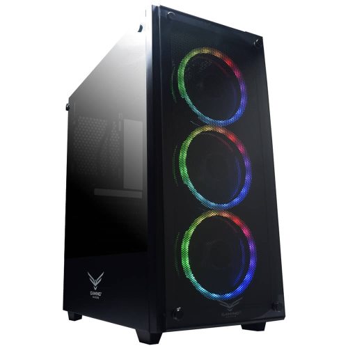 Gabinete Naceb Player NA-0603, Cristal Templado, ATX, Negro, Led Multicolor, USB 3.0, Audio HD