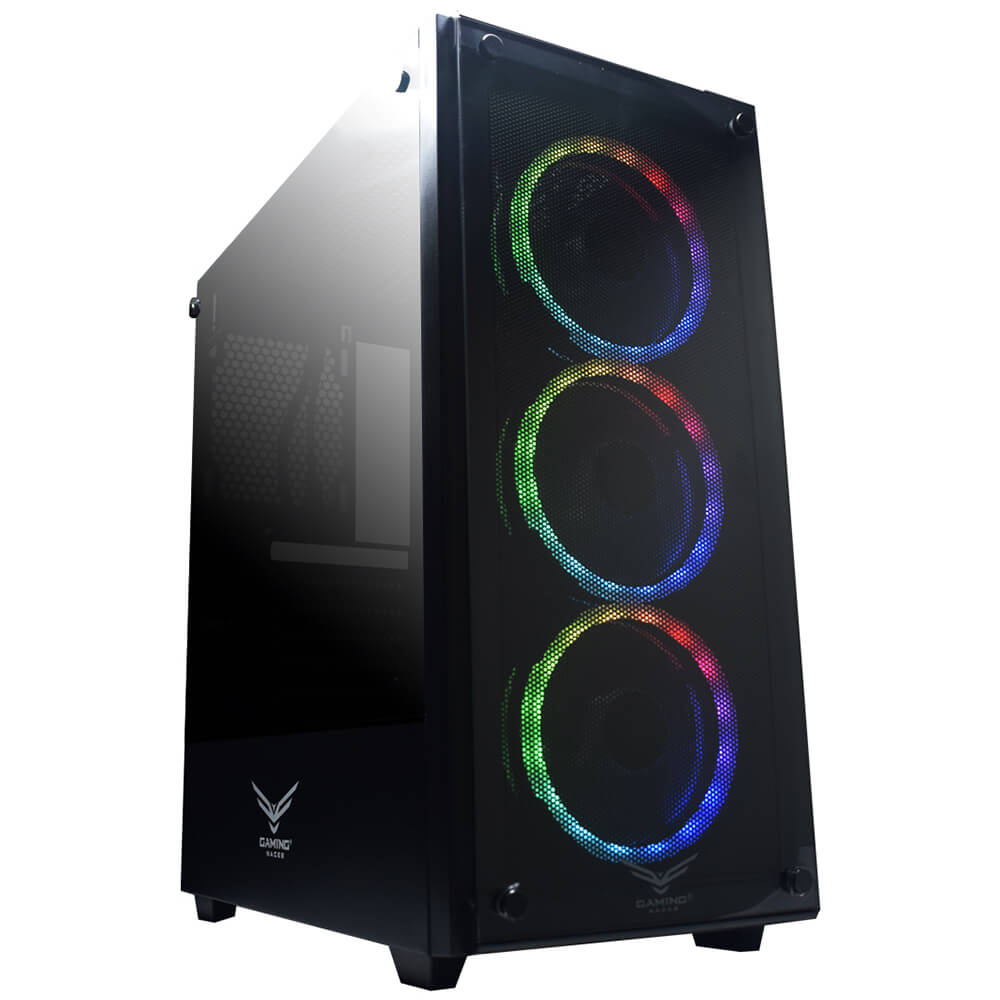 Gabinete Naceb Player NA-0603, Cristal Templado, ATX, Negro, Led Multicolor, USB 3.0, Audio HD