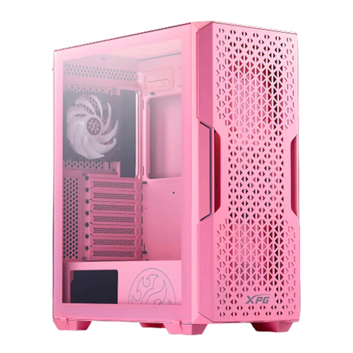 Gabinete XPG Starker Air ARGB, Cristal Templado, Midi-Tower, Mini-ITX/Micro-ATX/ATX, USB 3.0, Sin Fuente, Rosa, STARKERAIR-PKCUS