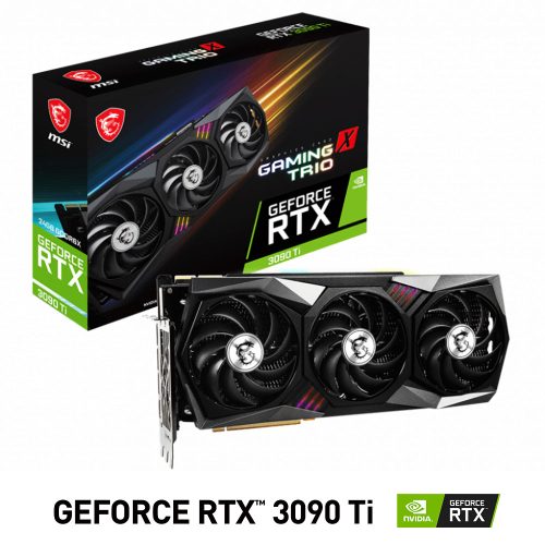 Tarjeta de Video Nvidia GeForce RTX 3090 TI, MSI Gaming X Trio 24GB, 912-V509-008, 3 AÑOS DE GARANTIA