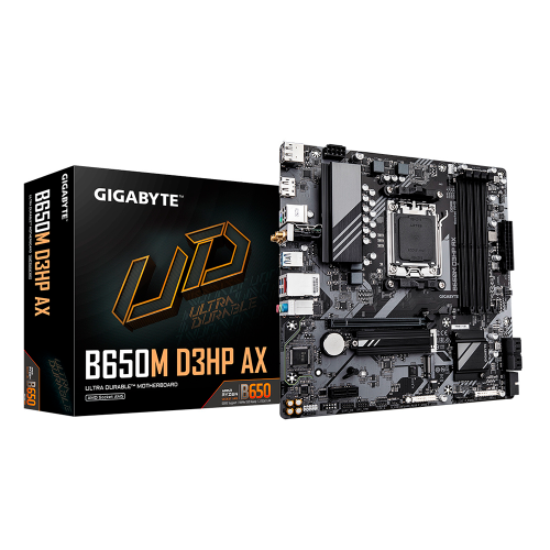Tarjeta Madre Gigabyte B650M D3HP AX, Micro-ATX, AM5, AMD B650, Up to 256GB DDR5, HDMI/DP, B650M D3HP AX