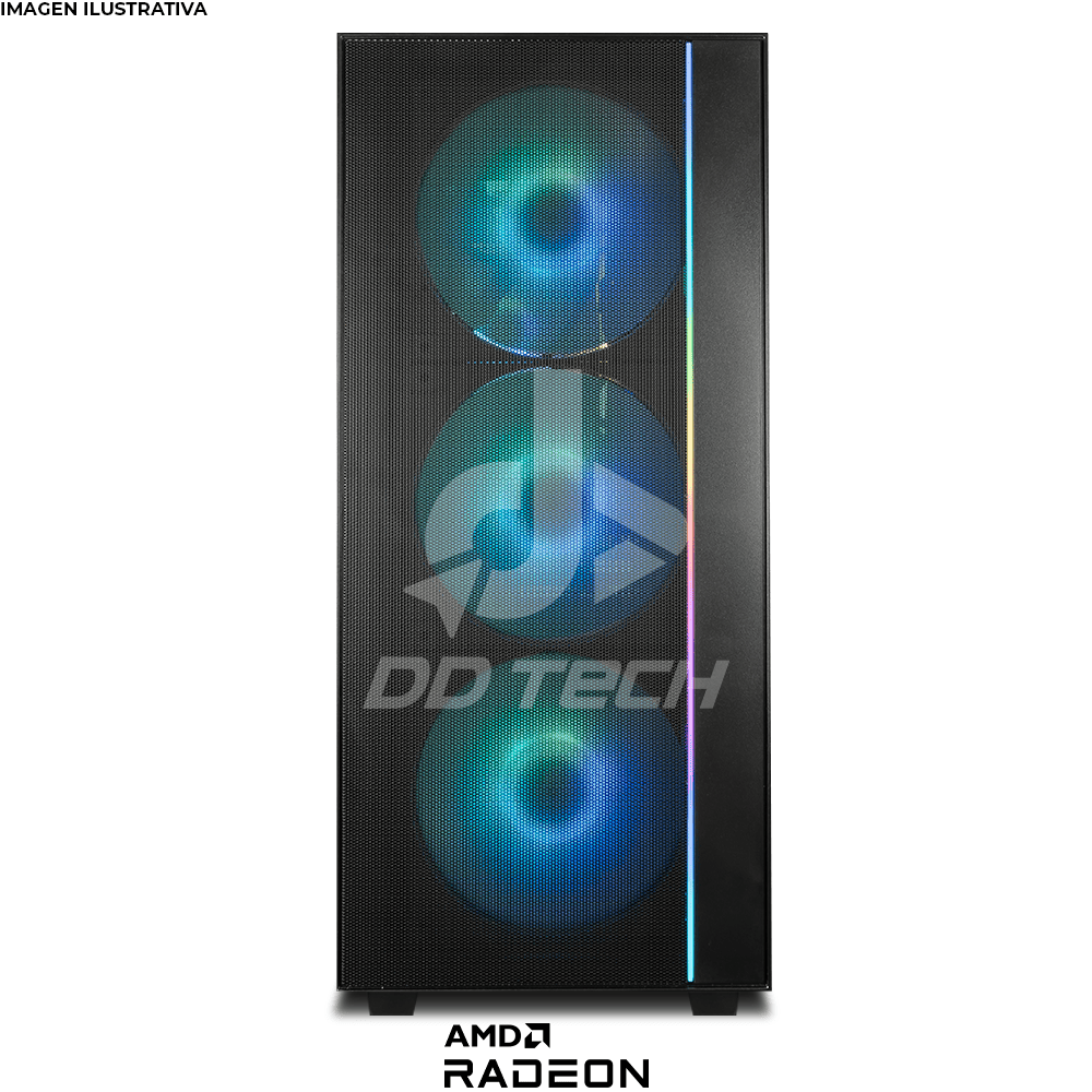 Computadora PRIDE GAMING VIPER PRO V2, AMD RADEON RX 9060 XT 8GB, AMD Ryzen 7 7700X, 32GB RAM, 1TB M.2 NVME, 750W 80+ BRONZE, INCLUYE WIFI Y BT - Image 4