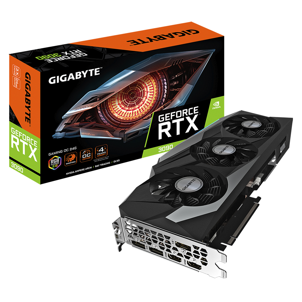 Tarjeta de Video Nvidia GeForce RTX 3090 24GB, Gigabyte Gaming OC, GV-N3090GAMING OC-24GD, 3 AÑOS DE GARANTIA NACIONAL