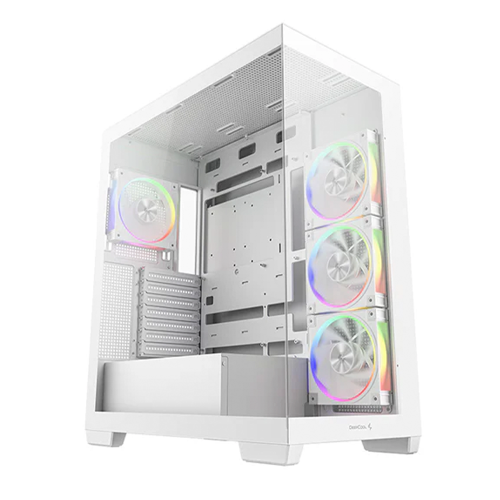 Gabinete DeepCool CG580 4F V2, Midi-Tower, ATX/Micro-ATX/Mini-ITX, USB 3.0, Sin Fuente, 4 Ventiladores ARGB Instalados, Blanco, R-CG580-WHADA4-G-2