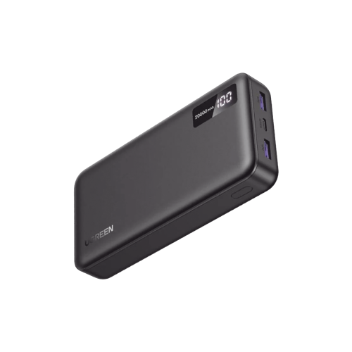 UGREEN 25683B Power Bank 20000mAh | 22.5W | 1 USB-C | 2 USB-A | PD3.0 | QC4.0/3.0/2.0 | FPC | AFC | SPC | PPS | Carga 3 veces más Rápido | Protección Integrada| Material Ignifugo | UL94 V-0 | Pantalla Inteligente | Aprobado por Aerolíneas.