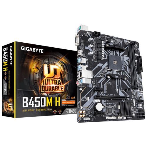 Tarjeta Madre B450M H Gigabyte Socket AM4 AMD B450 Micro ATX, GA-B450M-H