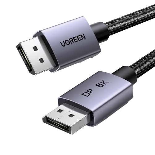 UGREEN 25906 Cable DisplayPort 1.4 | 3 metros | Resolución 8K@60Hz | Blindaje interno Múltiple | 3D/HDR+/HDCP | 32.4 Gbps | FreeSync G-Sync | Certificado VESA | Núcleo de Cobre Estañado | Malla de Nylon | Carcasa de Aluminio.