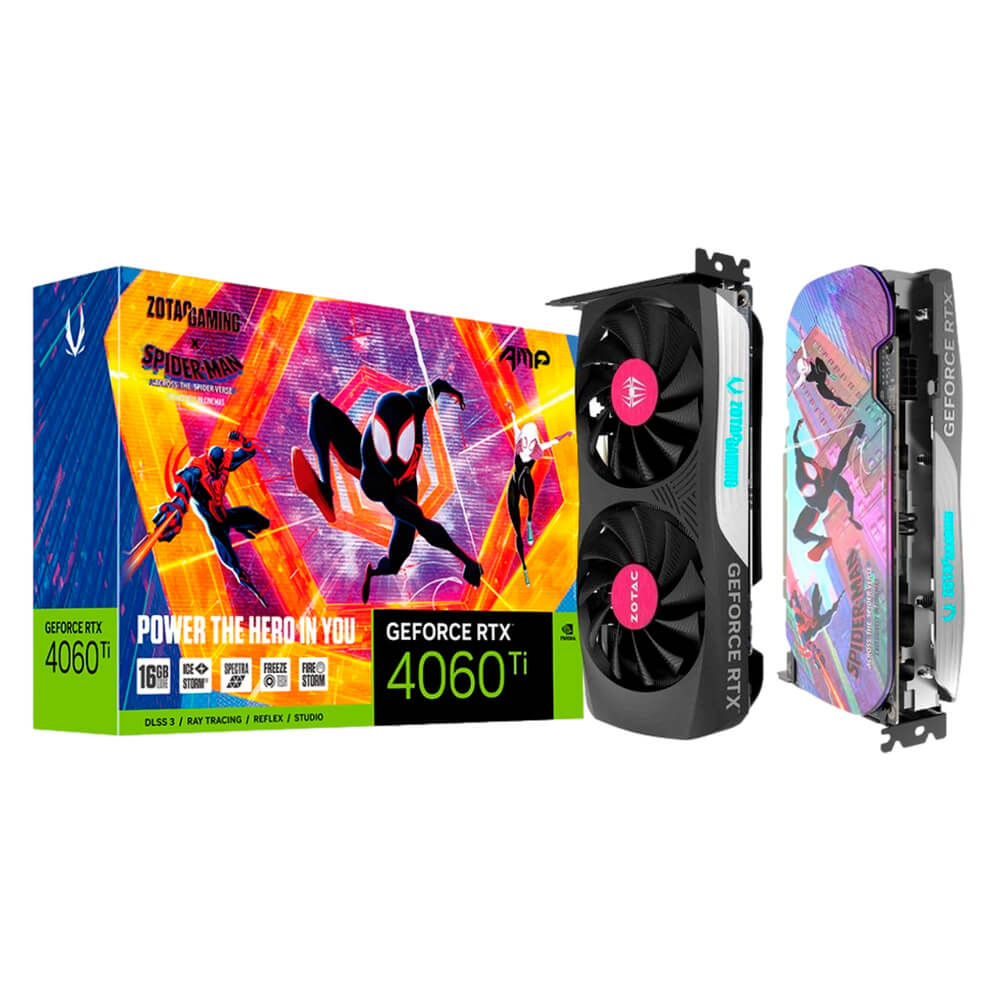 Tarjeta de Video Zotac NVIDIA GAMING GeForce RTX 4060 Ti 16GB Twin Edge OC SPIDER-MAN Across the Spider-Verse, 16GB, 128-bit GDDR6, PCI Express 4.0, ZT-D40620F-10SMP