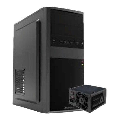 Gabinete Acteck Kiruna II GM420, Midi-Tower, ATX/Micro-ATX/Mini-ATX, USB 2.0, Con Fuente 500W/ No incluye Ventiladores Instalados, Negro, AC-935685