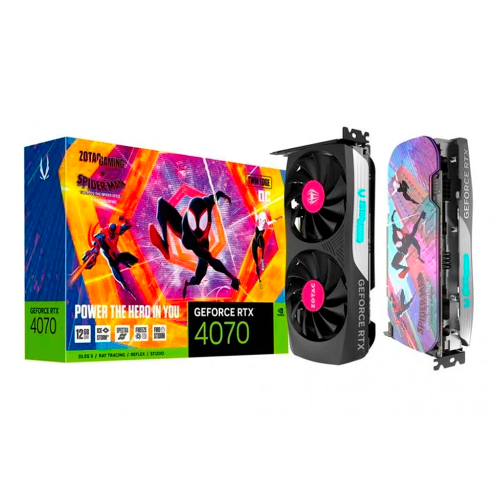 Tarjeta de Video Zotac NVIDIA GeForce RTX 4070 Twin Edge OC SPIDER-MAN: Across the Spider-Verse, 12GB 192-bit GDDR6X, PCI Express x16 4.0, ZT-D40700H-1