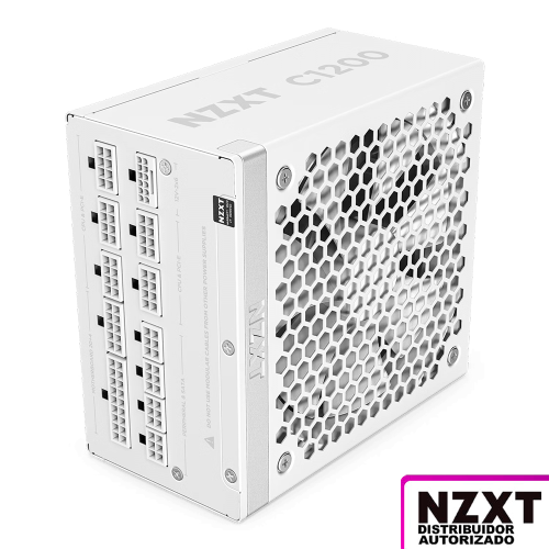 Fuente De Poder NZXT C1200, ATX 3.1, 1200W 80+ Gold, 40 Series Ready, Totalmente Modular, Listo para RTX serie 50, Blanco, PA-2G2BW-US