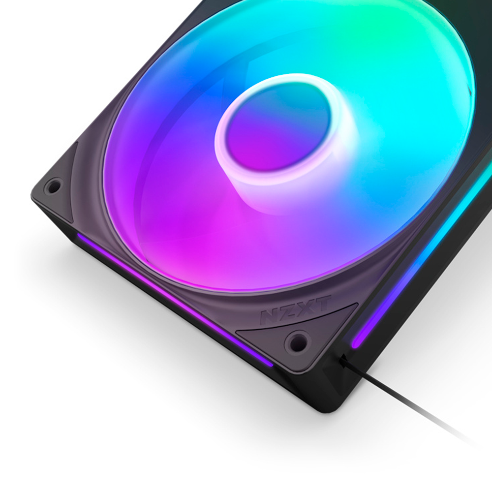 Unidad de Ventilador monocasco NZXT F240 RGB Core, 240mm con 2 Ventiladores RGB de 120mm, Control de Velocidad e iluminación, Alta presión estática y Flujo de Aire, 8 LED ARGB/ Negro, RF-U24HF-B1/ NAVIDAD - Image 4