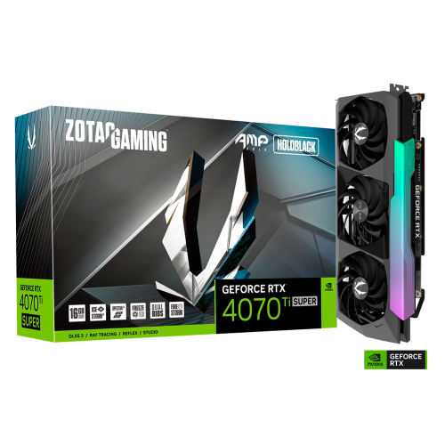Tarjeta Video Zotac Gaming Geforce RTX 4070Ti SUPER AMP HOLO, 16GB GDDR6X, ZT-40730F-10P
