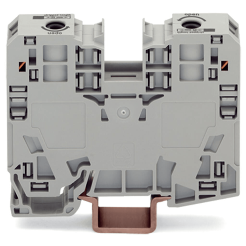 WAGO 285-135 Borna de Paso, 2 Conductores, 35 mm², POWER CAGE CLAMP, Montaje en Carril DIN 35 x 15, Poliamida (PA66), Gris, Tensión 1000 V, Corriente 125 A
