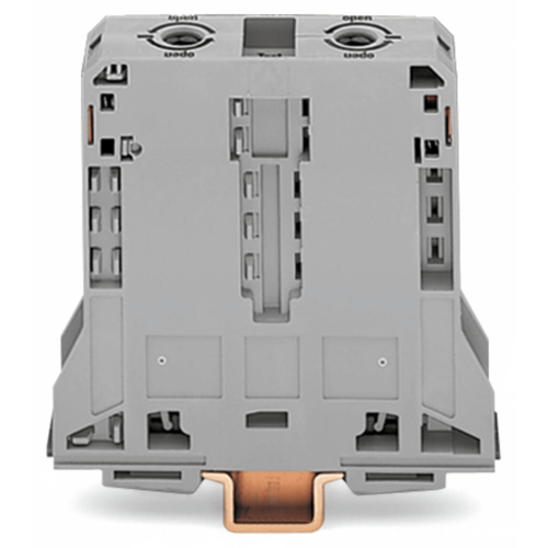 WAGO 285-195 Borna de Paso para 2 Conductores, 95 mm², POWER CAGE CLAMP, Montaje en Carril DIN 35 x 15, Tensión Asignada 1000 V, Corriente Asignada 232 A, Material Poliamida (PA66), Gris