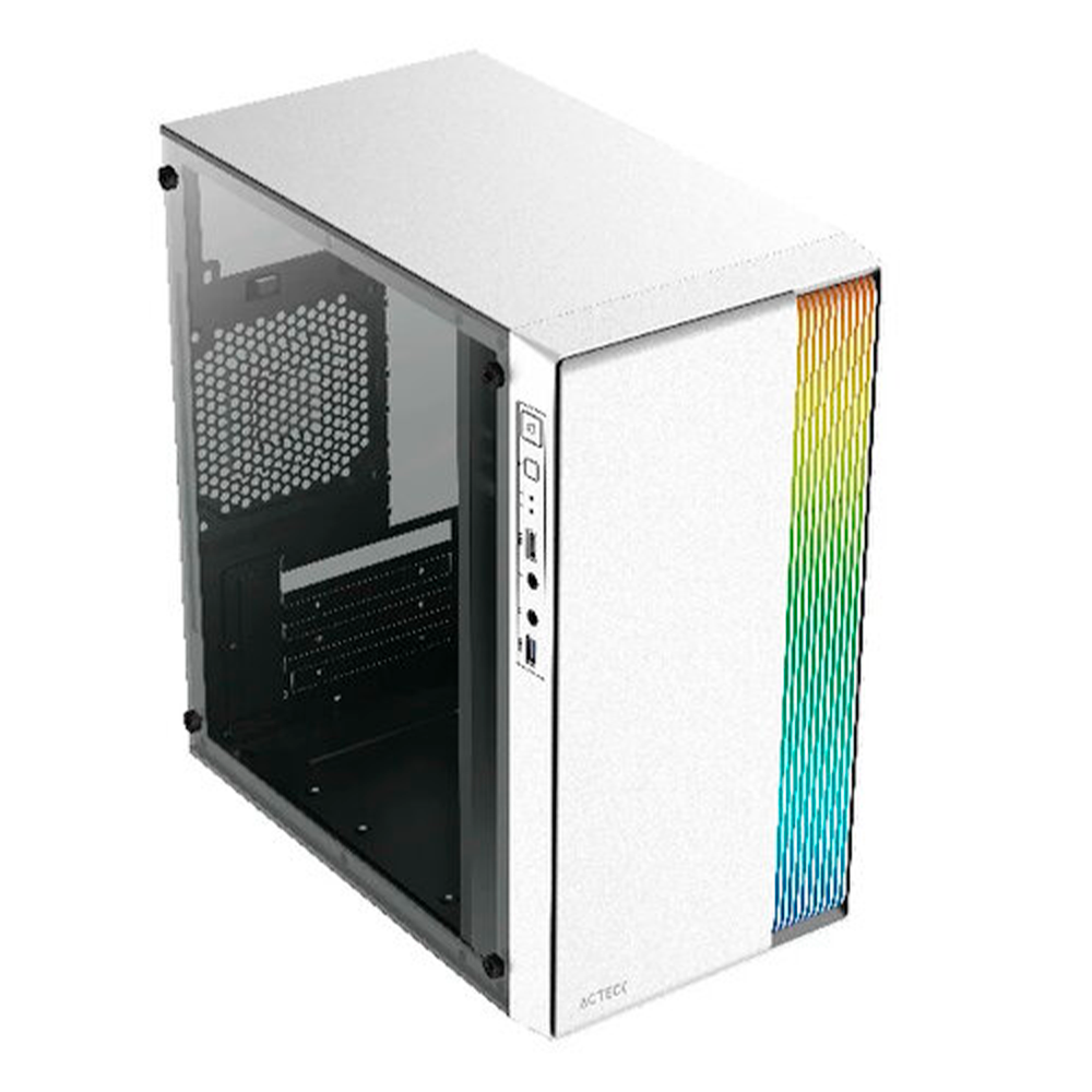 Gabinete ACTECK FUSION II GI440 Micro Tower, White, Micro ATX. Mini ITX, RGB, USB 3.0, Fuente 500W, AC-935760 - Image 2