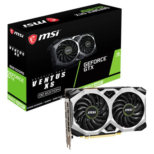 Tarjeta de video NVIDIA GeForce GTX 1660 Super 6GB GDDR6, MSI Ventus XS OC, HDMI, DP,DVI 912-V375-291, 3 AÑOS DE GARANTIA NACIONAL