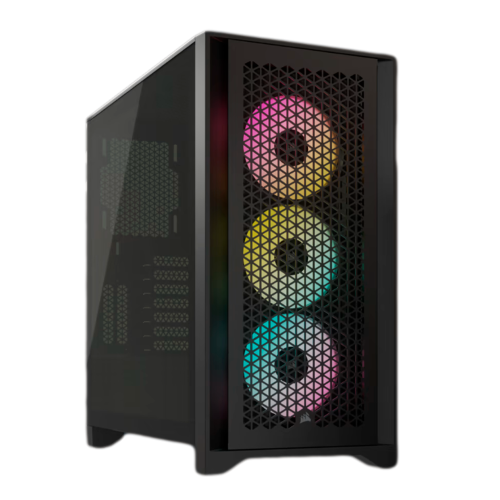 Gabinete Corsair iCUE 4000D RGB AIRFLOW, Midi-Tower, Cristal Templado, ATX, USB 3.2, Sin Fuente, 3 Ventiladores RGB Instalados, Negro, CC-9011240-WW