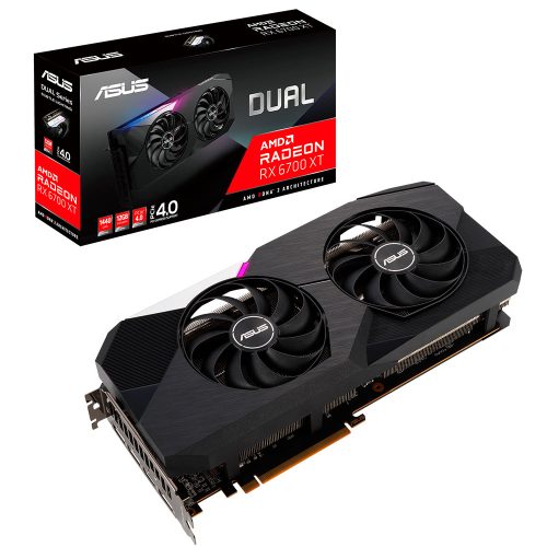 Tarjeta de video Radeon RX 6700 XT 12GB GDDR6, ASUS DUAL, HDMI, DP, DUAL-RX6700XT-12G, 3 AÑOS DE GARANTIA NACIONAL