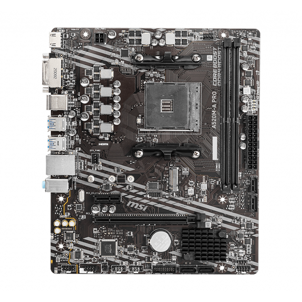 Tarjeta Madre MSI A520M-A PRO, AM4, AMD RYZEN 3000 SERIES, Micro-ATX - Image 2