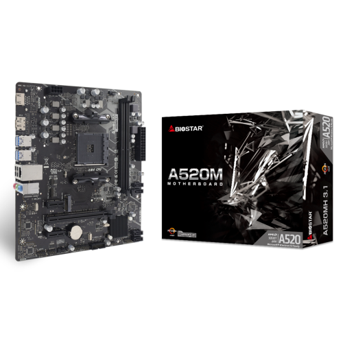 Tarjeta Madre BIOSTAR A520MH 3.1, AM4, DDR4, M.2 PCIe 3.0, Micro ATX, A520MH 3.1/