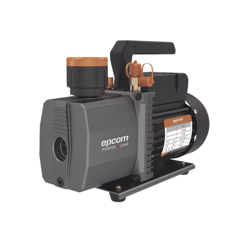 EPCOM POWERLINE 2RS-2-R32 Bomba de vacío/ para aire acondicionado, 2 estados, Motor de 1/2 HP, Voltaje dual 110-220 Vca, Acople de ingreso de 1/4″ x 3/8″ con válvula de retención integrada