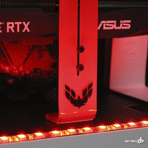 Soporte para tarjeta de video PRIDE, Compatible con cualquier gabinete y tarjeta de video, Color Rojo