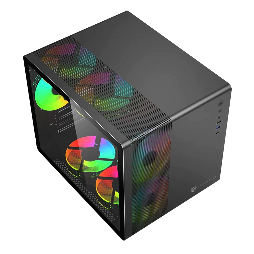 Gabinete Balam Rush Tank Mini GI930, Mini-Tower, ITX/Mini-ATX, USB 3.0, 3 Ventiladores ARGB Instalados, Negro, BR-936033 - Image 3