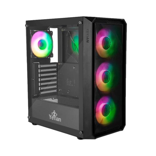 Gabinete Yeyian Dragoon ARGB, Midi Tower, Cristal Templado, USB 3.0, Negra, YCM-APDRA-01