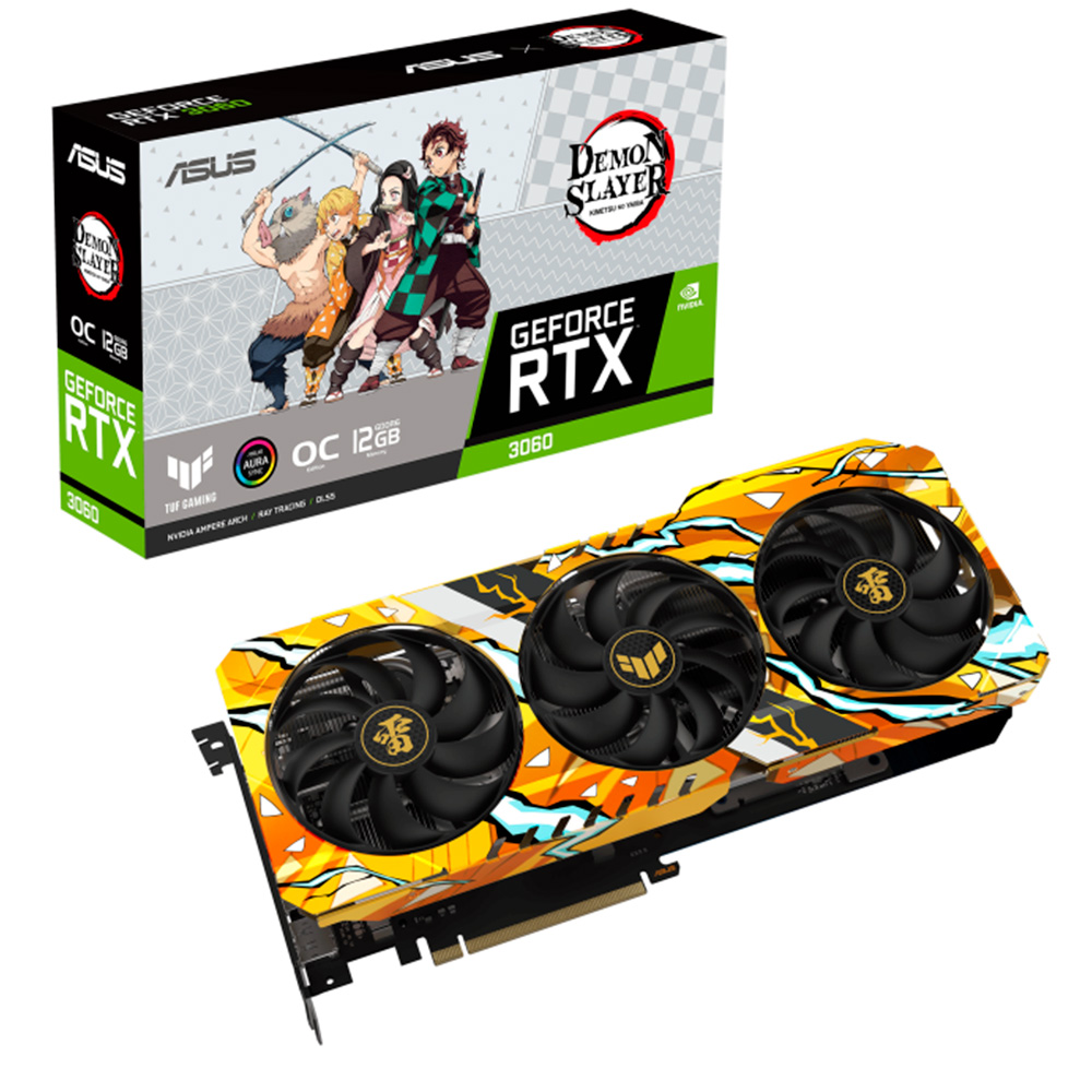 Asus TUF Gaming RTX3060 v2 OC, Demon Slayer, HDMI, DP, PCIe 4.0, 12GB GDDR6, Aura Sync