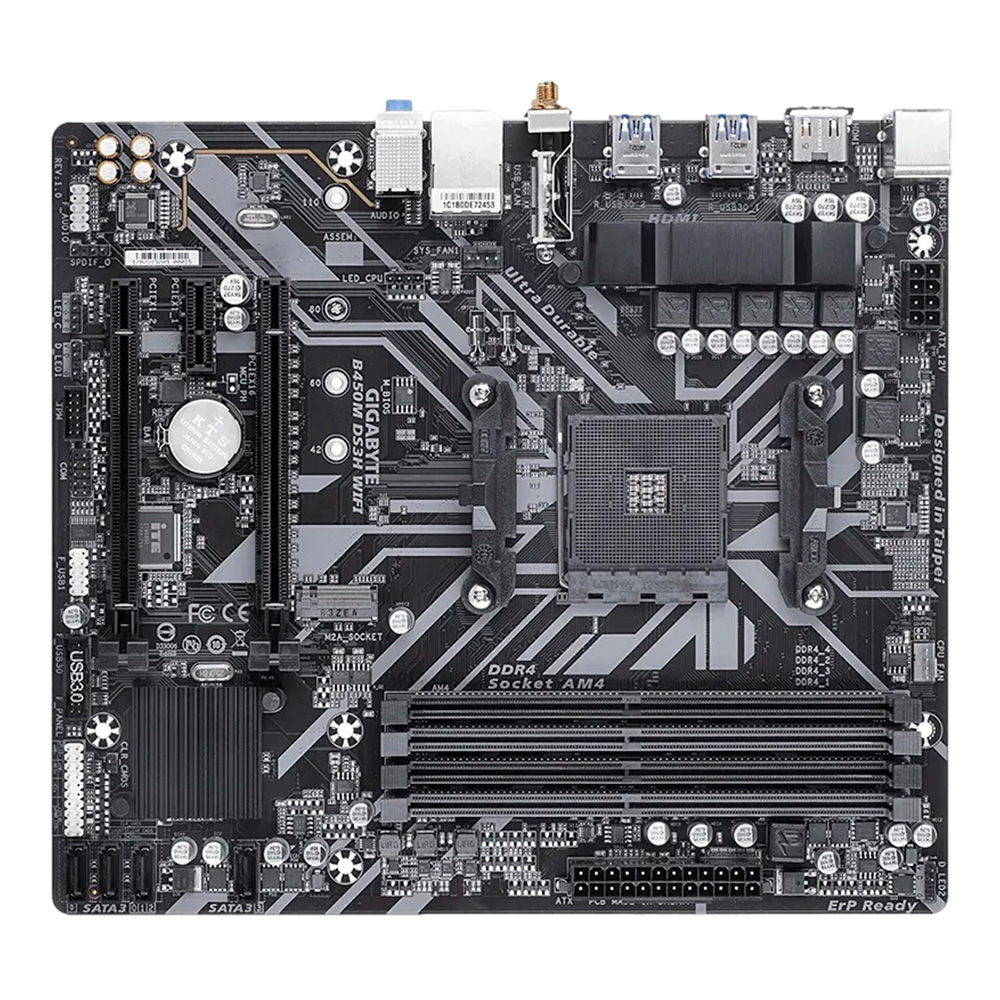 Tarjeta Madre GIGAYTE B450M DS3H WIFI, SOCKET AM4, DDR4, B450M DS3H WIFI - Image 3