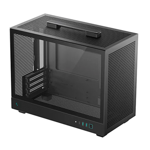 Gabinete DEEPCOOL CH160 Plus Black, Mini-ITX, Cristal Templado, Paneles de Malla para Flujo de Aire Alto, Refrigeraciones Hasta 240mm, Negro, R-CH160-BKNGM0-G